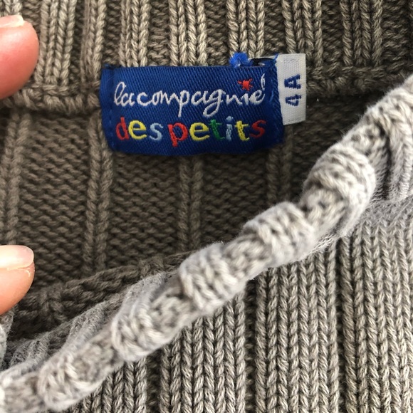 La Compagnie des Petits grey sweater size 4 years - Picture 3 of 3